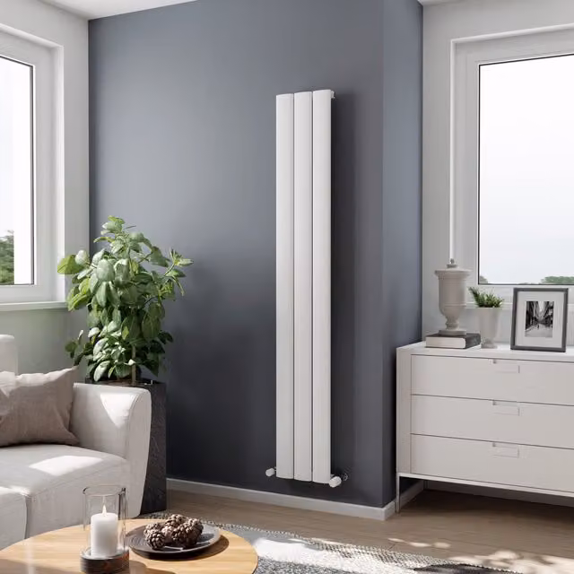 Agadon Milan Designer Aluminium Radiator in White, W/H: 180 x 28 cm – 1