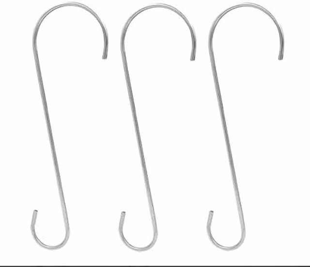 Marco Paul Set of 3 Stainless Steel Bird Feeder Hanging Hooks in Silver