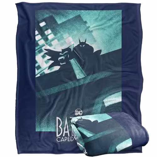 LOGOVISION Batman Caped Crusader In The Shadows Super Soft Silky Touch Fleece Throw Blanket, Multicolour, W: 127.0 cm, D: 152.4 cm, H: 152.4 cm – 1
