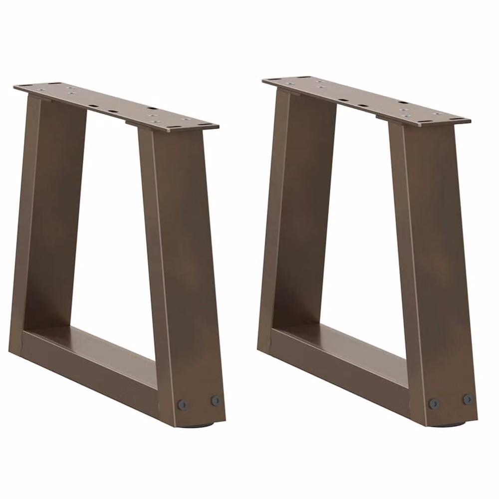 Berkfield Home V-Shape Dining Table Legs, 2 Pieces, Brown Steel, W/D/H: 40 x 30 x 31.3 cm – 1