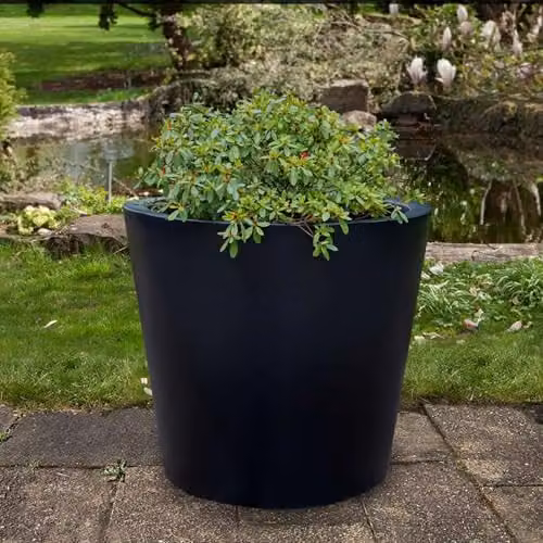 Primrose Black Stone Composite Outdoor Garden Planter Tub 83cm – 2