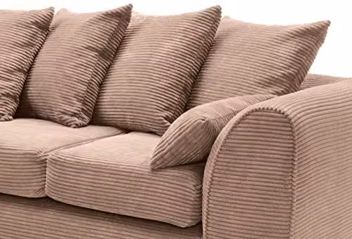 Abakus Direct Jumbo L-Shaped Corner Sofa in Brown, Left Facing, W/D/H: 212 x 164 x 78 cm – 3