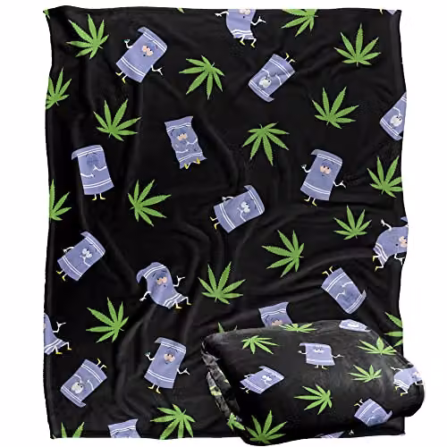 LOGOVISION South Park Towlie Pattern Super Soft Fleece Throw Blanket, White, W/D/H: 152 x 127 cm – 1