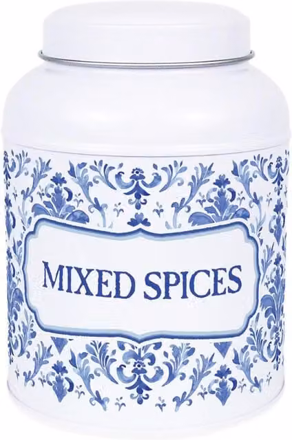 Purely Home Oriental Ink Peppercorn Canister, Small Domed Lid Kitchen Storage Jar, Blue and White, 110g