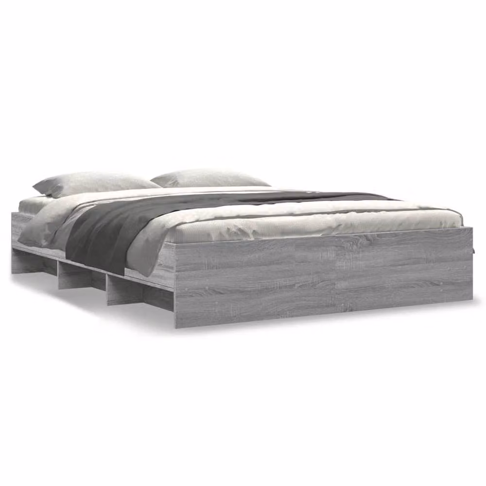 Berkfield Home Durable Bed Frame in Grey Sonoma, W/D/H: 160 x 200 x 35 cm – 3