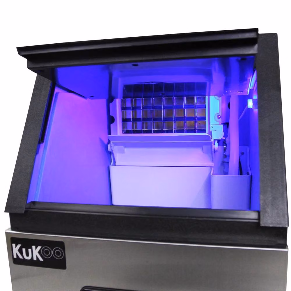 KuKoo Commercial Stainless Steel Ice Machine in Silver with Ice Scoop – 4