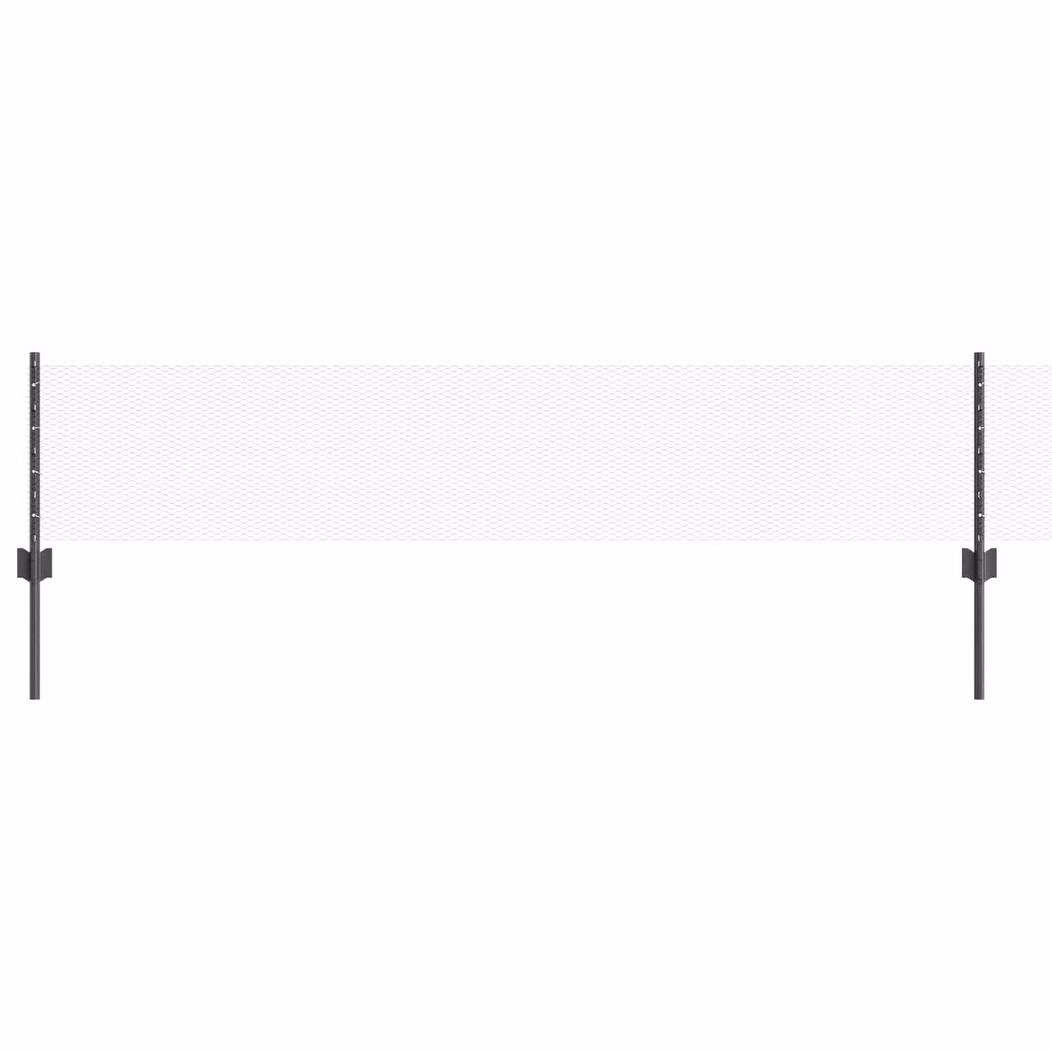 Berkfield Home 5-Piece Grey Steel U-Channel Mesh Fence Posts, Height: 40 cm – 2