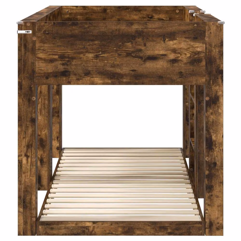 Berkfield Home Modern Two-Level Bunk Bed for Children in Smoked Oak Brown, Engineered Wood, W: 75 cm, L: 190 cm – 4