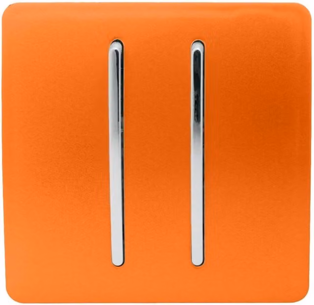 Trendi 2 Gang 2 Way 10 Amp Rocker Light Switch in Sunset Orange