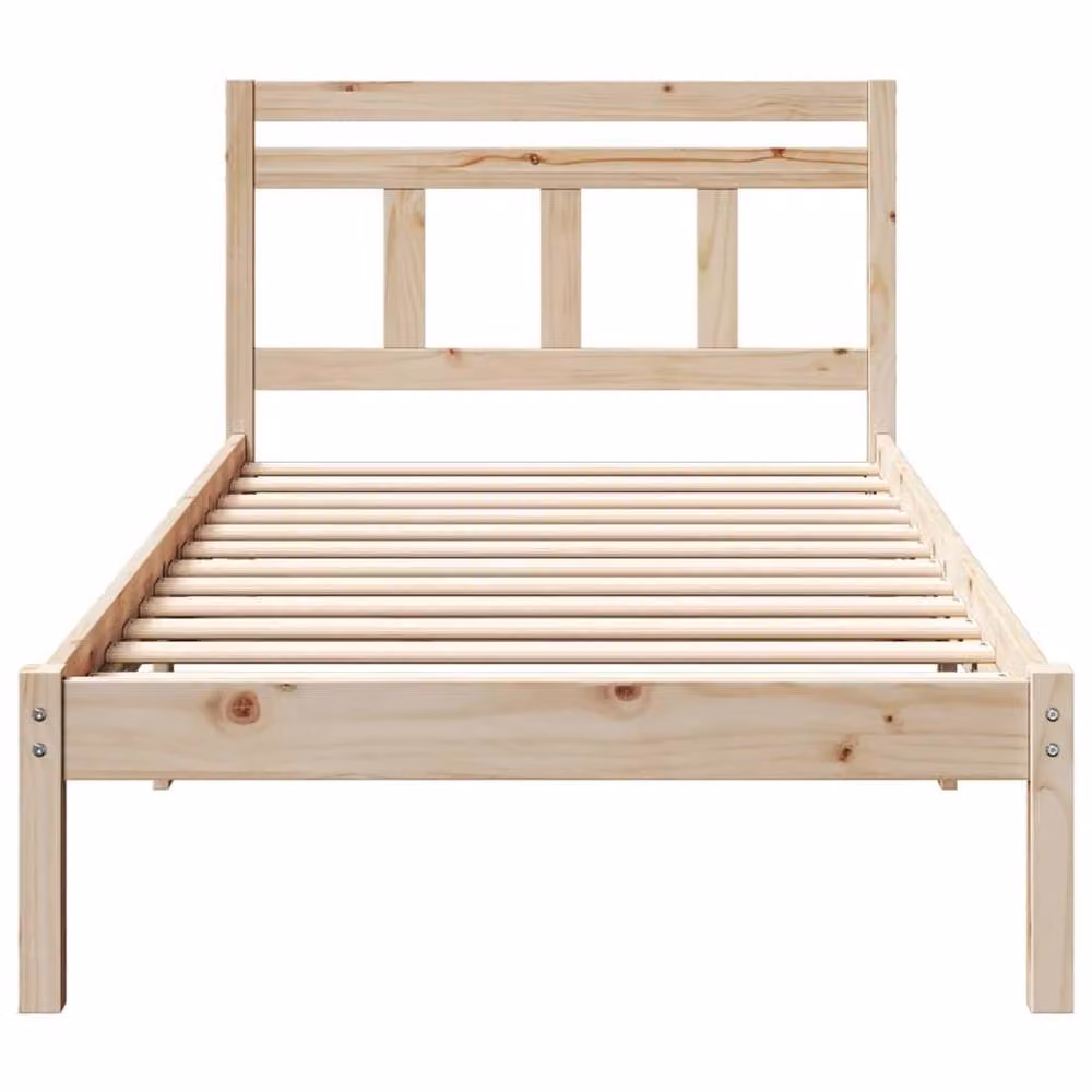 Berkfield Home Brown Solid Pine Wood Bed with Drawers W/D/H: 200 x 90 x 80.5 cm – 2