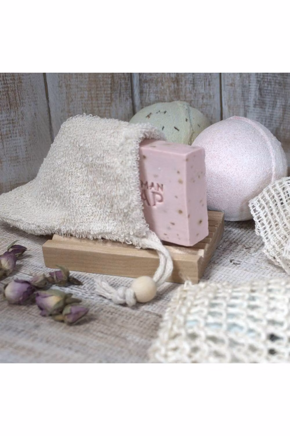 KDMD Natural Sisal Soap Bag in Beige – 2