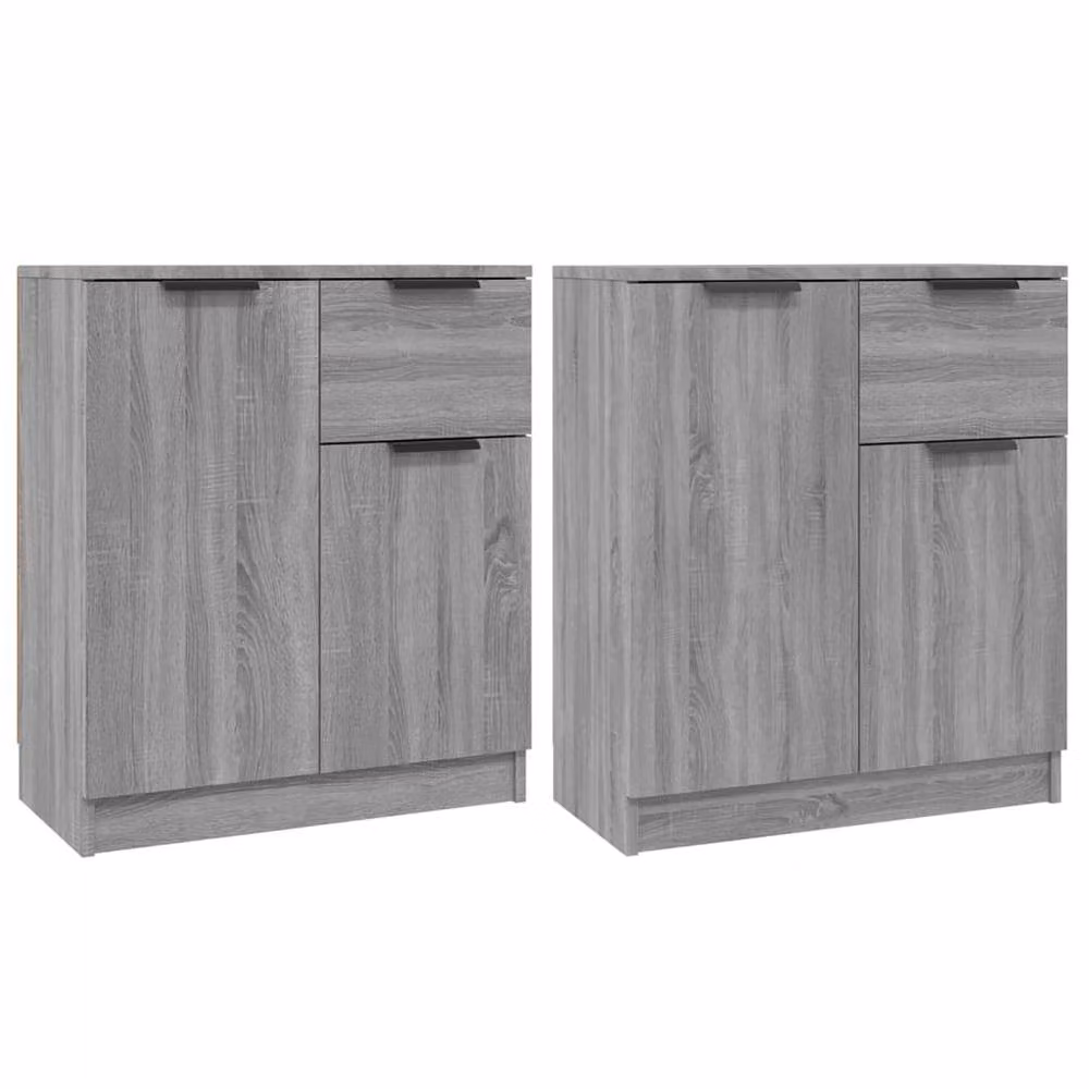 Berkfield Home Set of 2 Modern Grey Sonoma Sideboards in Engineered Wood W/D/H: 60 x 30 x 70 cm – 2