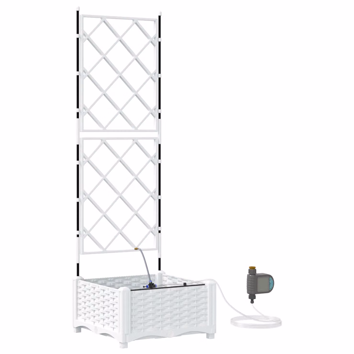 Berkfield Home Garden Planters with Water Irrigation System, White – 2