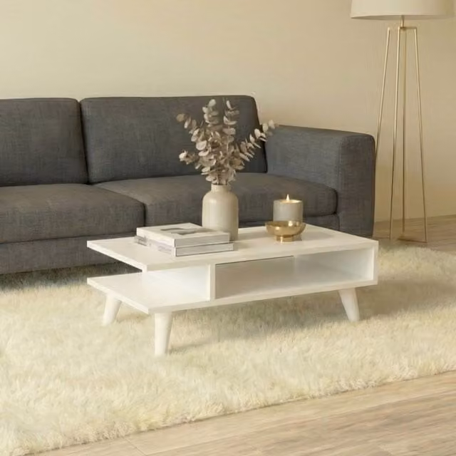 Decortie Titus Modern White Coffee Table – 1