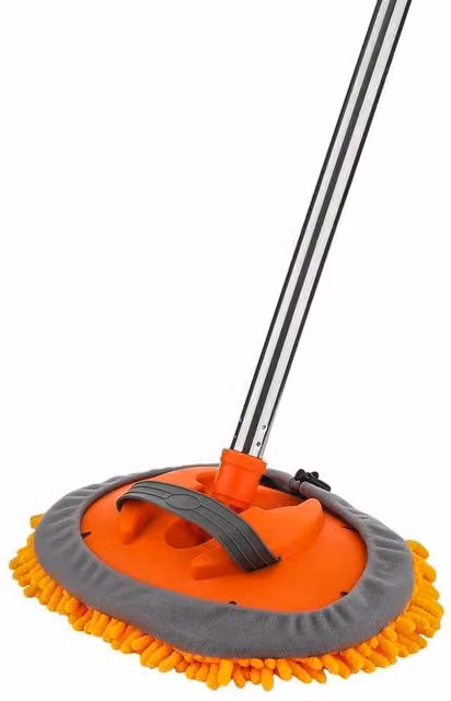 Nordara Car Cleaning Wash Kit with Long Telescopic Handle and Refillable Microfibre Mop Head, Orange and Multicolour – 1