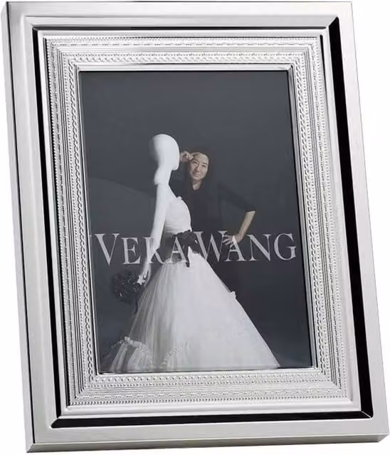 Fiskars Wedgwood Vera Wang Silver Plated Rectangular Single Photo Frame, W/H: 20.32 x 25.4 cm