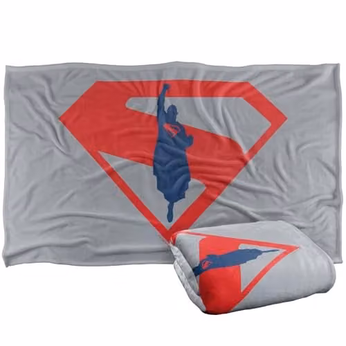 Warner Bros. Superman 2025 Logo Flight Super Soft Silky Touch Fleece Throw Blanket, Multicolour, W: 91.44 cm x D: 147 cm – 1