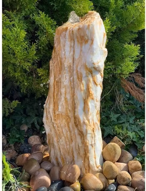 Buttercup Farm Riveria Monolith Water Feature with Multicolour Light, Pump, Reservoir and Grid