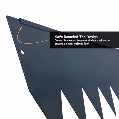Nicoman Metal Garden Border Edging with Saw-Tooth Spikes, 5 Pack, Grey – 3