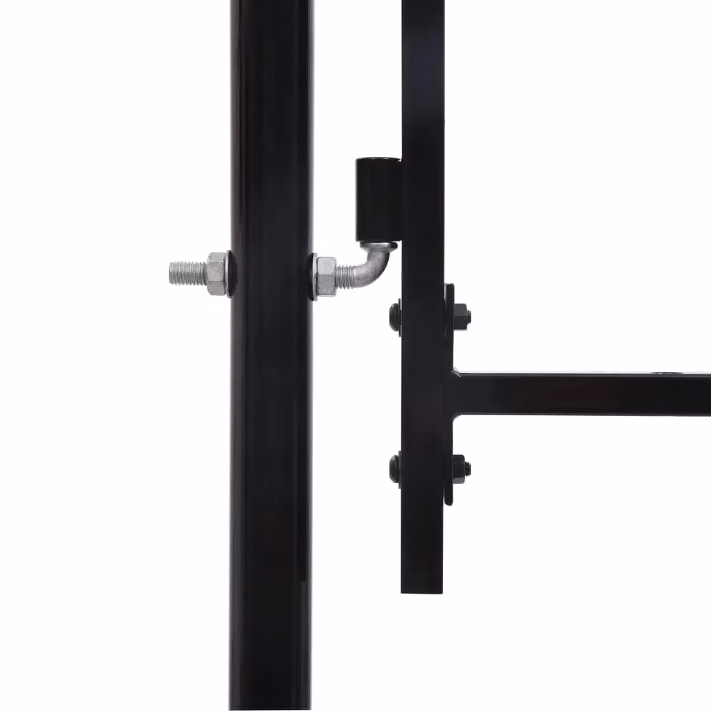Berkfield Home Black Steel Single Swing Fence Gate with Spike Top, W: 1.0 m, H: 1.75 m – 2