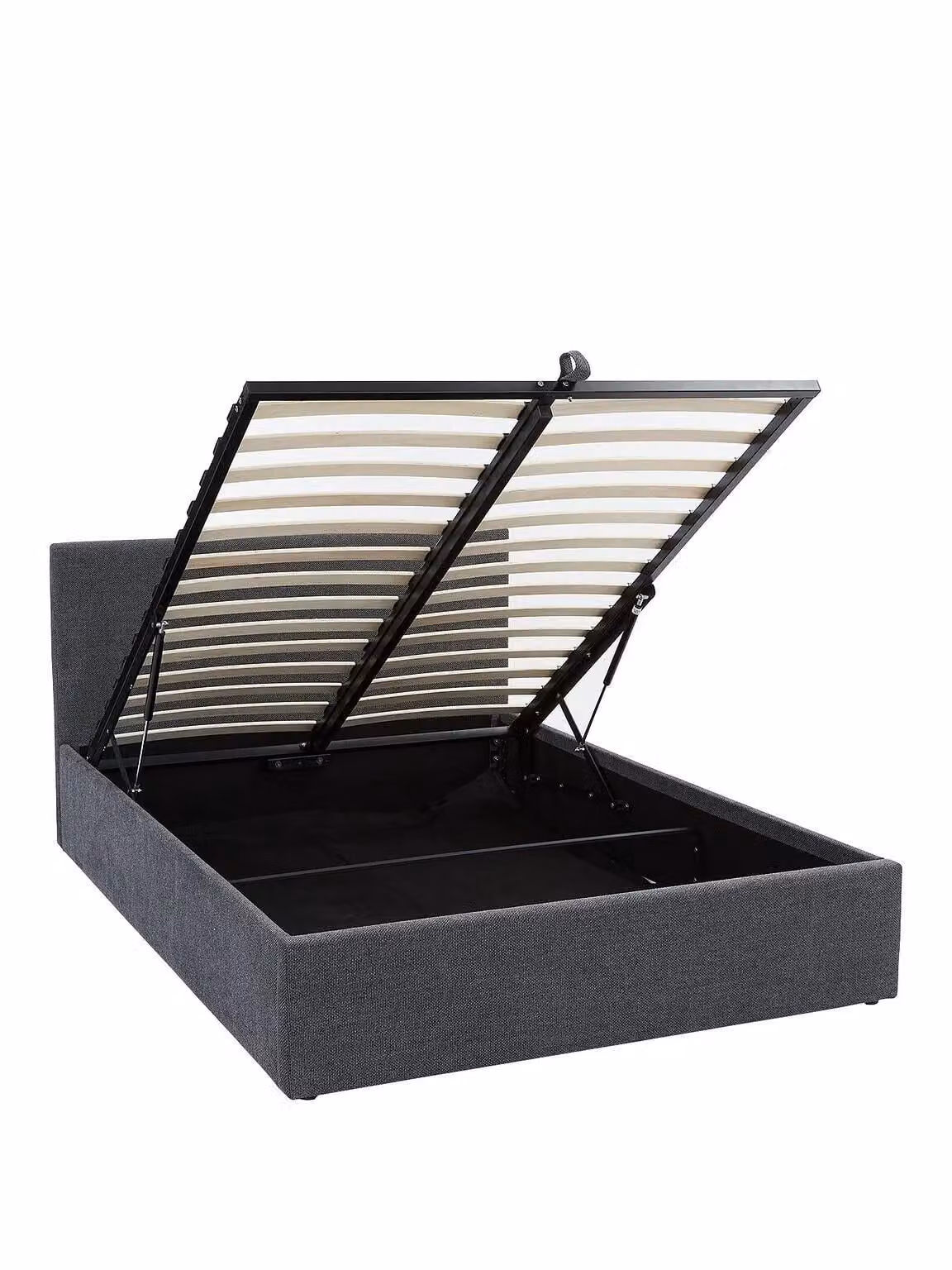 The Very Collection Porto King LiftUp Ottoman Bed Frame in Dark Grey Textural Chenille Fabric, W/D/H: 180 x 200 cm