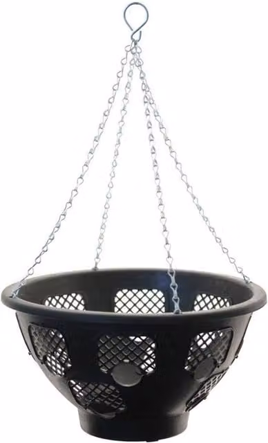 KDMD Easy Fill Hanging Basket Planter, Black, Diameter: 35.56 cm