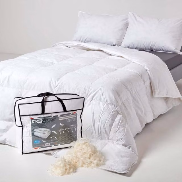 Homescapes All Season Goose Feather and Down Duvet, White