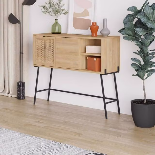 FWStyle Naïve Sapphire 2 Door Oak Sideboard in Brown and Black – 1