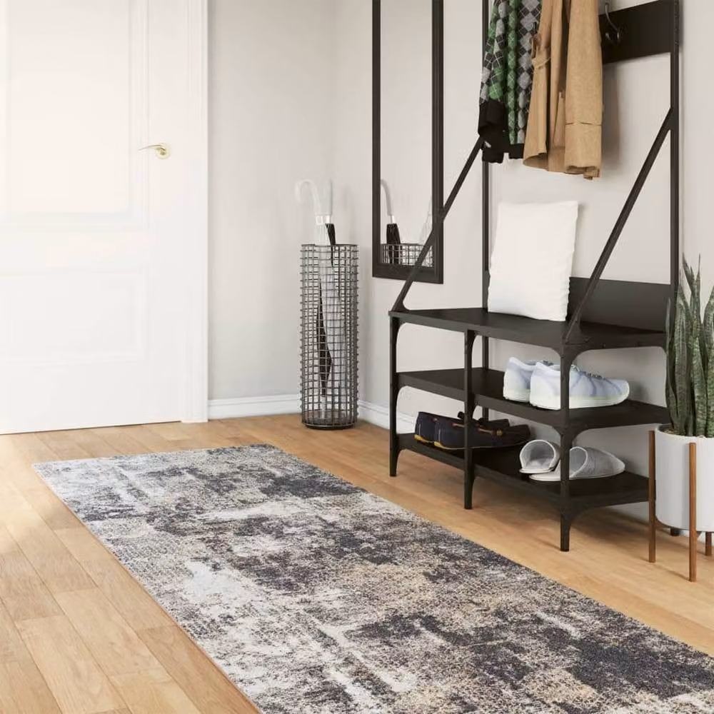 Berkfield Home Washable Multicolour Abstract Rug with Anti Slip Base