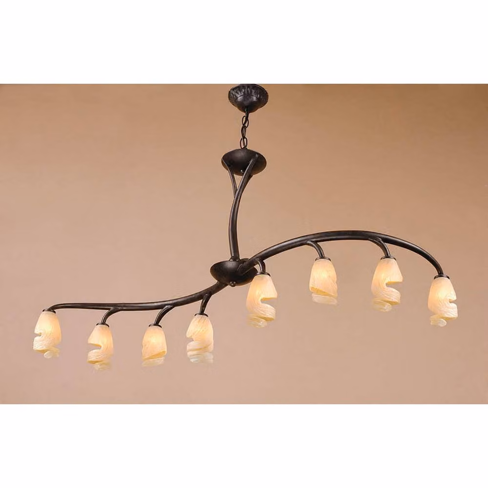 Netlighting Forest Semi Ceiling Bar Light with 8 G9 Sockets in Black Oxide Brown – 2