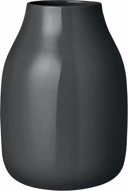 Blomus COLORA Vase Size L in Peat Shiny Dark Grey Ceramic