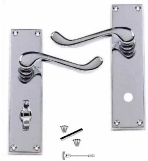 Golden Grace Nickel Plated Bathroom Door Handles in Black and Silver