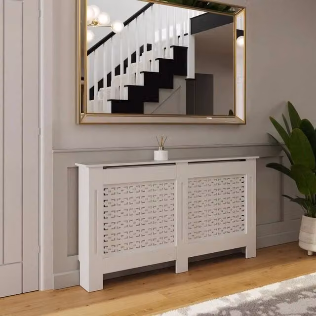 SPETLEK Large White MDF Radiator Cover with Matt Finish