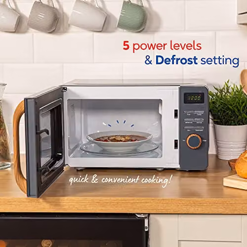 Russell Hobbs 17 L Solo Digital Microwave in Grey with Timer and Automatic Programs – 4