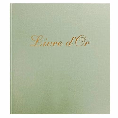 Exacompta Prestige Guest Book in Green with Gold Spine and 140 Blank White Pages, W: 21 cm, H: 19 cm – 1