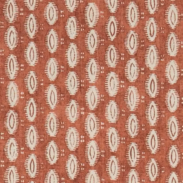iLiv Maala Ethnic Dotted Cotton Fabric in Orange and Red Pimento