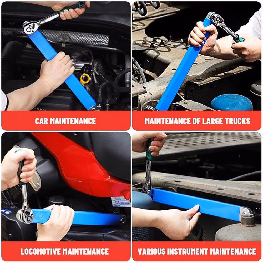 VOGREX Ratchet Spanner Extension Wrench and Socket Adapter Set in Blue – 2