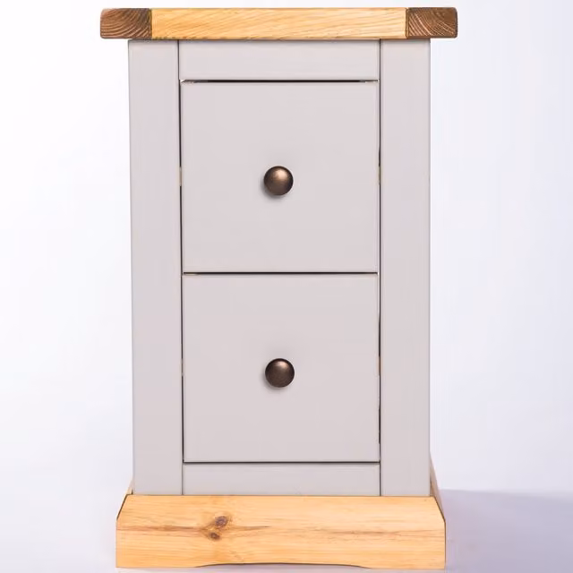 Cabinet Bits Bomporto 2 Drawer Petite Bedside Table in Light Grey