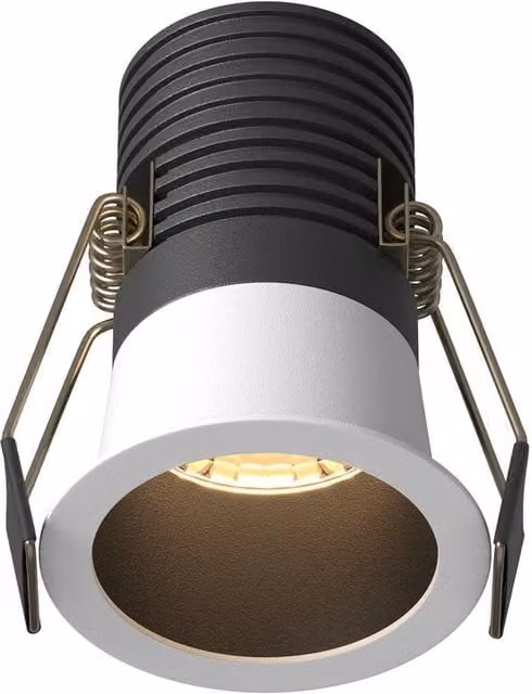 Netlighting Minor Round Recessed LED Downlight, Black and White, 3000K Warm White, 700lm