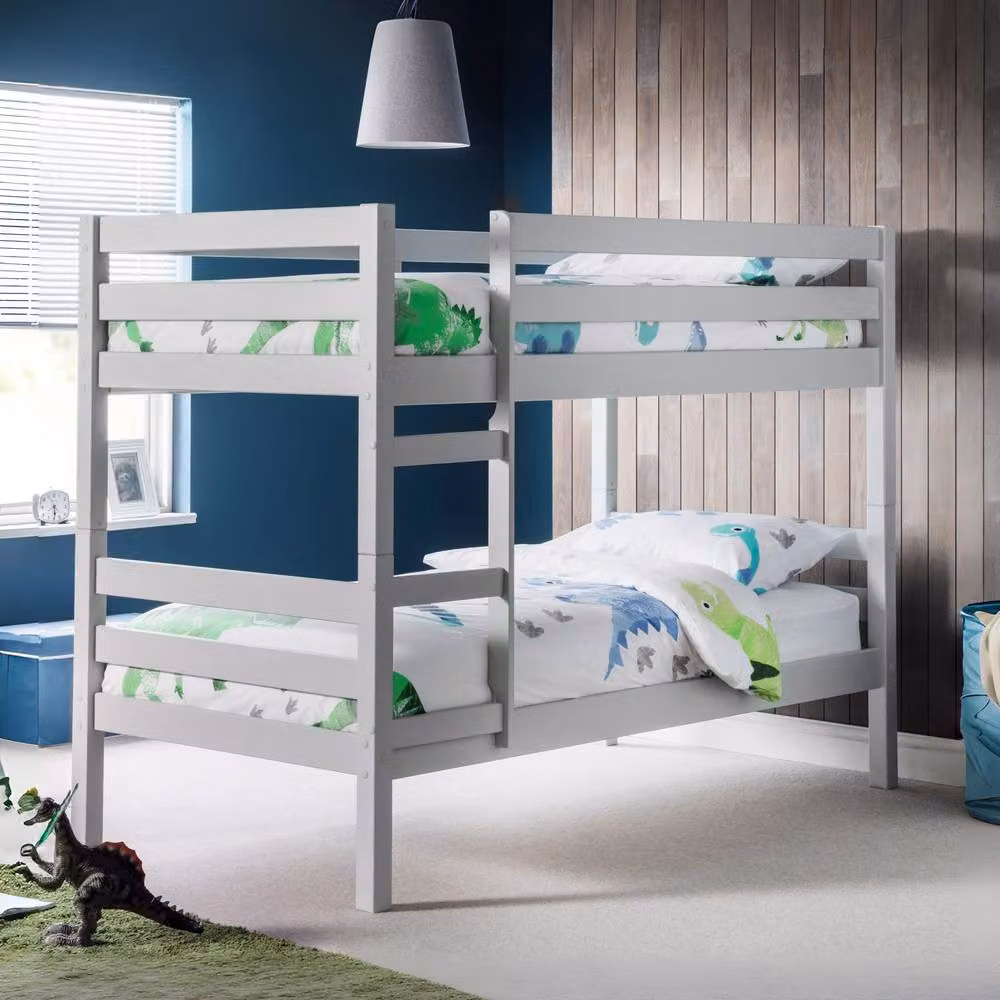 Cheshire Solid Wood Two-Level Bunk Bed in Grey, Single 90 x 200 cm – 2