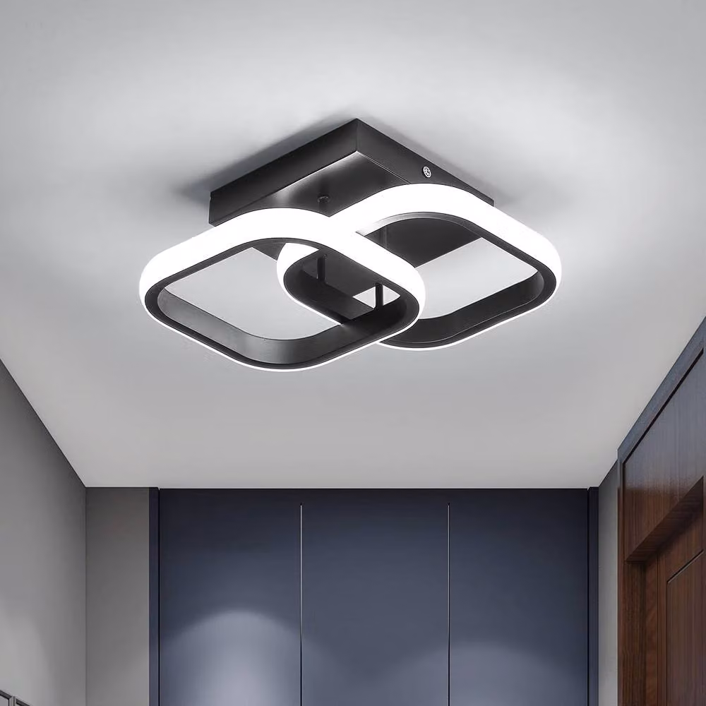 Pheashine Modern Square LED Ceiling Light, 22W, Black – 2