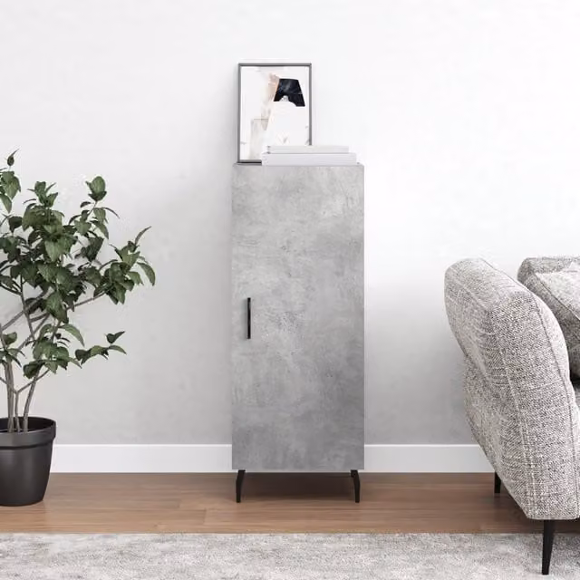Berkfield Home Modern Sideboard in Concrete Grey, W/D/H: 34.5 x 34 x 90 cm – 1