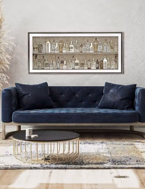 Gallery Direct Gin Collection Multicolour Rectangular Framed Wall Art in Black