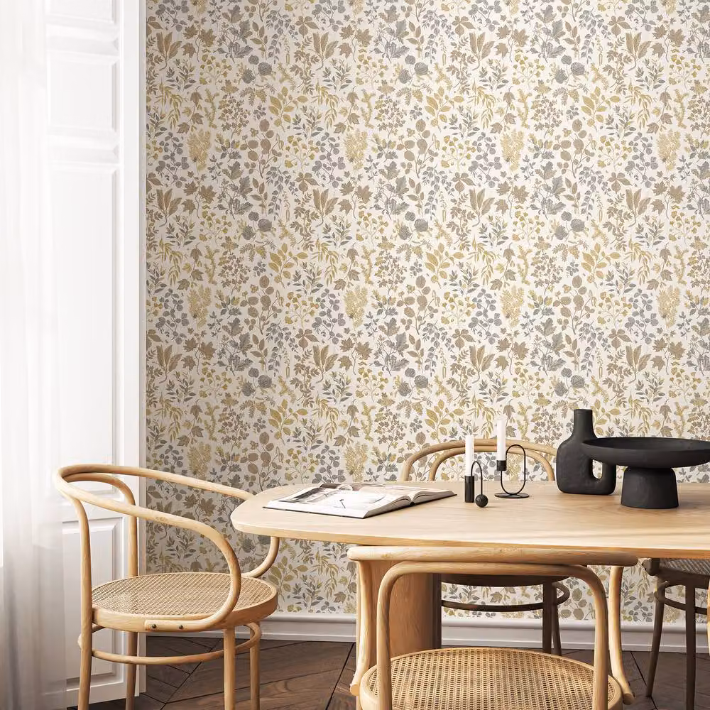 Hoopla Walls Botanical Leaves Modern Floral Wallpaper in Brown, Stone and Sand, 10m Roll – 2