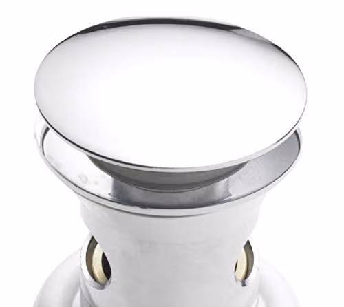 Nuie E328 Modern Easyclean Slotted Push Button Basin Waste in Chrome