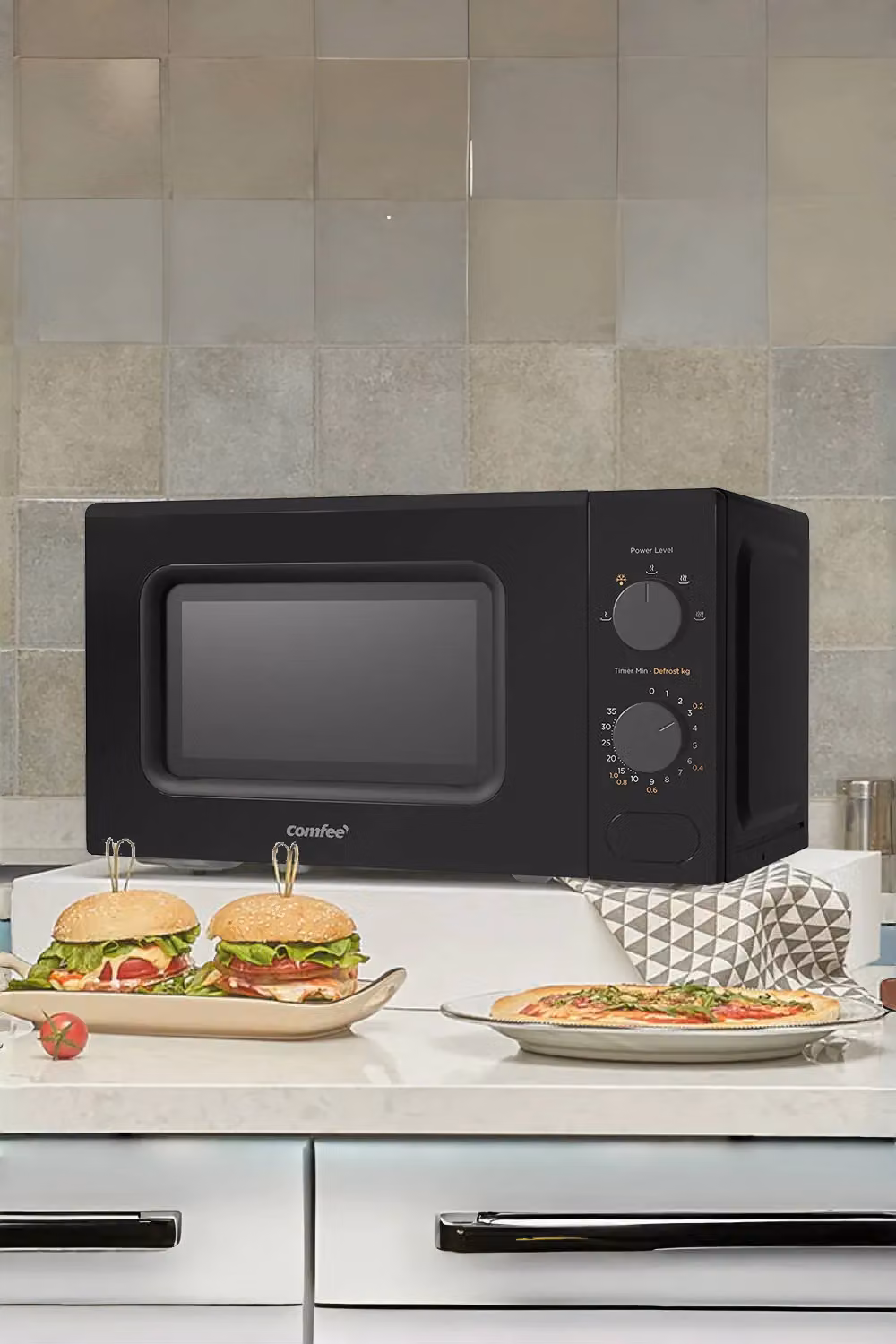 Living and Home 20L Solo Microwave Oven in Black with 700W Power and Turnable Glass Tray – 8