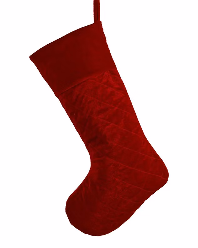 Dibor Set of 4 Harrington Quilted Red Velvet Christmas Stockings – 2