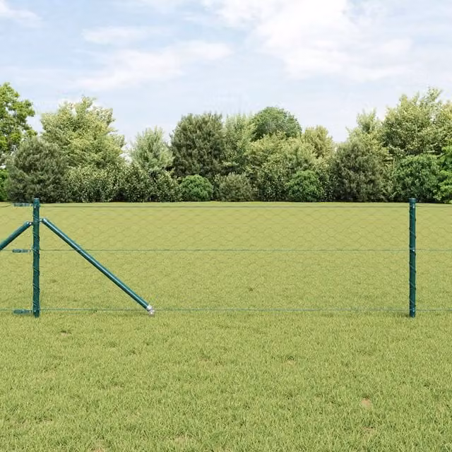 Berkfield Home Green Hexagon Steel Fence, 0.6 x 100 m – 1