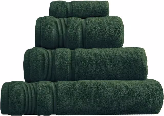 Allure Bath Fashions Pack of 2 Fluffy Egyptian Cotton Towels with Border, Green, W: 70 cm, L: 120 cm – 1