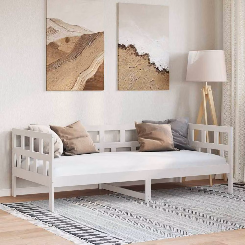 Berkfield Home Beautiful Day Bed in White Solid Wood Pine, W/D/H: 200 x 80 cm – 2